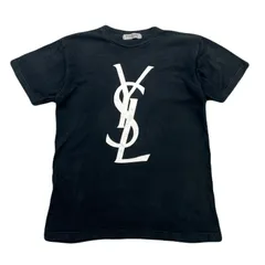 イヴサンローラン Yves Saint Laurent Tシャツ 半袖 メンズ M相当 ブラック 黒 YSL カサンドラ ビッグロゴ プリント リヴゴーシュ ハイブランドのサムネイル