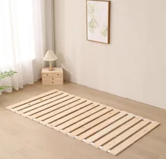 すのこベッド セミダブル 国産檜 ロール式 すのこ ベッド フレーム すのこマット 折りたたみ スノコ ベッド 通気 耐久 頑丈のサムネイル