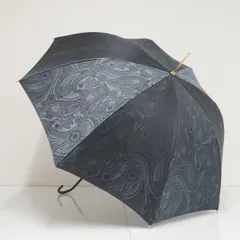 傘 Paul Stuart ポールスチュアート USED美品 レディース グレー ペイズリー ジャカード グラス骨 55cm S4306のサムネイル