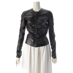 グッチ Tom Ford 1999FW Runway Draped レザー ノーカラージャケット アウター ブラック 38【中古】のサムネイル