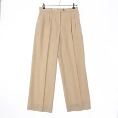 エルメス ゴルチエ期 カシミヤ 2タック ロゴライン ワイドスラックス パンツ ボトムス ベージュ オフホワイト 40【中古】のサムネイル