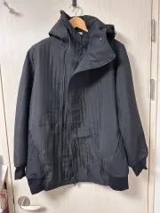 Y-3 YOHJI YAMAMOTO ヨウジヤマモト ブラック キルティング フード アウターのサムネイル