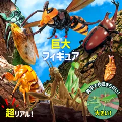 フィギュア リアル 人形大きい 虫 昆虫 [ リアルBIGサイズフィギュアシリーズ スズメバチ / カマキリ  / ミンミンゼミ / 抜け殻 / カブトムシ / 蛹] インパクト キッズ 小学生 男の子 おもちゃ プレゼントのサムネイル