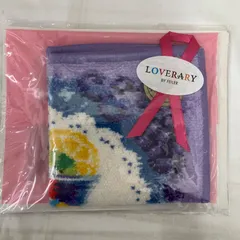 4228　【美品】　FEILER　フェイラー　シール付き　喫茶ソワレ　ハンカチ　タオルハンカチ　コラボ　パープル　ブルー　ドリンク　レディース　シュニール織りのサムネイル