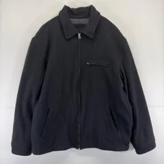 古着 オールドネイビー OLD NAVY ジャケット 胸ポケット 大きいサイズ 襟付 ブルゾン フルジップ ウール XL  ブラック メンズのサムネイル