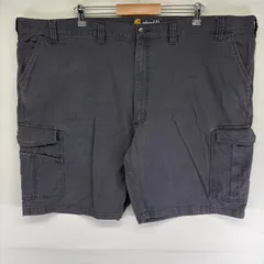 古着 カーハート Carhartt ダック パンツ カーゴ ハーフ ワンポイントロゴ ワーク ショート ジッパーフライ w52  グレー系 メンズのサムネイル