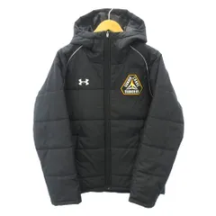 アンダーアーマー UNDER ARMOUR 美品 群馬クレイジーサンダーズ 中綿ジャケット フード ジップアップ ロゴ パッチ M 黒 ブラック 0709のサムネイル