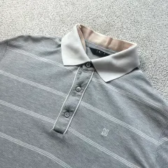 DAKS ダックス グレー ストライプ カラ Tシャツ L 100のサムネイル