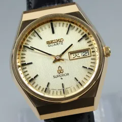 【稼働品】 SEIKO Superior 4883-8100 ゴールド ゴールド デイデイト クオーツ メンズ 腕時計 1977年製 #17608のサムネイル