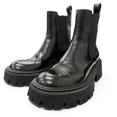 美品□BALENCIAGA バレンシアガ 641399 TRACTOR BOOTIE レザー サイドゴア チェルシーブーツ 黒 35 イタリア製 レディース 保存袋付きのサムネイル