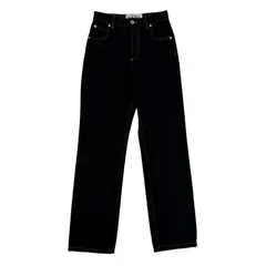美品☆LOEWE ロエベ S359331XE3 コットン アナグラムレザー ボタンフライ デニムパンツ インディゴ 34 伊製 正規品 レディースのサムネイル