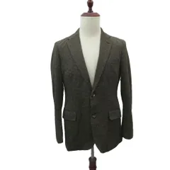 シンプリシテェ SIMPLICITE PLUS テーラードジャケット 上着 M 茶 ブラウン チェック柄 シングルブレスト 総裏地 ミドル丈 /YS57 ■GY75のサムネイル
