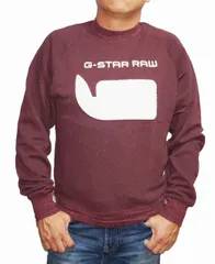 ジースターロウ G-STAR-RAW スウェット メンズ ボルドー ロゴ D09851 春物 秋物 ワインレッドのサムネイル