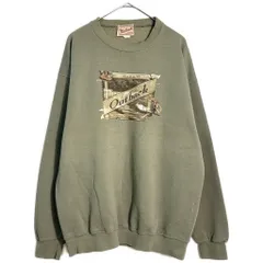 90年代 WOOLRICH ウールリッチ スウェット アウトドア オリーブ(メンズ XL)中古 古着 Y6241のサムネイル