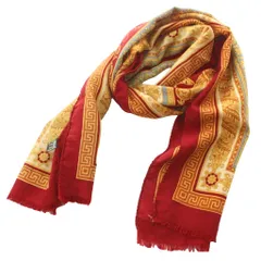 エトロ ETRO ストール マフラー ペイズリー柄 総柄 ウール シルク混 マルチカラー 赤 レッド ベージュ /SS ■OS ■GY62のサムネイル