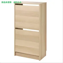 IKEA (イケア) BISSA ビッサ シューズボックス2段 - オーク調 49x28x93cm 505.302.19のサムネイル