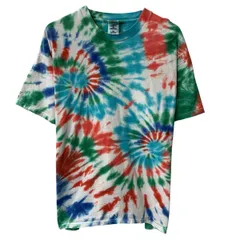 ～00s USA製 FRUIT OF THE LOOM 半袖 Tシャツ XL ホワイト マルチカラー フルーツオブザルーム ～00年代 タイダイ 夏物 a807-6306のサムネイル