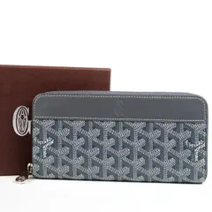 【新品同様・未使用】GOYARD ゴヤール マティニョンGM ヘリンボーン ラウンドファスナー長財布 ジッピーウォレット グレー系【VA38】のサムネイル