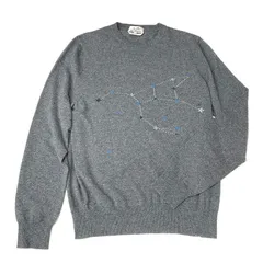 エルメス カシミア100% ニット セーター 星座 メンズ グレー サイズL HERMES ブランド アパレル【中古】のサムネイル