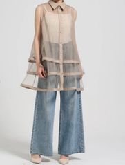 新品☆ リエンダ クロップド シアーシャツ ビジュー付き - メルカリ