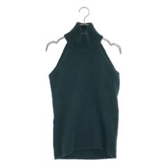 JACQUEMUS / ジャックムス | ウール タートルネック ノースリーブ ニット | 36 | グリーン | レディース