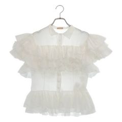 ALAIA / アライア | コットン フリルティアードシャツ | 38 | ホワイト | レディース