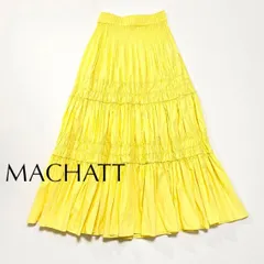 cg02 MACHATT ティアード ロングスカート フリル ギャザーデザインスカート ウエストゴム イエロー 黄色 ティアードスカート マチャットのサムネイル