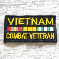 ES39 ベトナム 戦争 ワッペン  1枚  パッチ VIETNAM COMBAT VETERAN ベトナム実戦従軍勇士 ナム戦 ベトジャン 米軍 アメカジ 黒のサムネイル