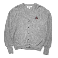 USA 古着 USA製 IZOD アイゾッド ヴィンテージ アクリルニット カーディガン グレー 刺繍 ロゴ 無地 メンズM 灰色 BH0374のサムネイル