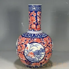 上品】乾隆 琺瑯彩 天球瓶 花鳥図 景徳鎮 陶磁器 美術品 zw427 上品】