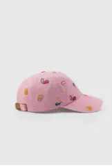 ZARA 刺繍 パータン コットン キャップ ピンク (アメリカ 正規品)のサムネイル