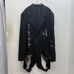 Yohji Yamamoto POUR HOMME ヨウジヤマモトプールオム 25SS MODAL LAWN MESSAGE PRINTED JACKET ライトテーラードジャケット HP-J84-277 ブラック size:2【中目黒B07】のサムネイル