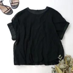 ◯Nicholson&Nicholson バルーン シアーブラウス フレンチスリーブ コットン 綿 100％ /26Nのサムネイル