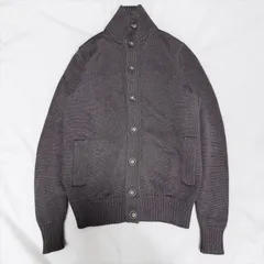 【極美品】ZANONE ザノーネ　キョート　スタンドカラーカーディガン　ニット　メンズ　サイズ46　M相当　ネイビー 厚手のサムネイル