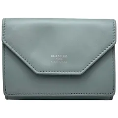 バレンシアガ BALENCIAGA エンベロープコンパクトウォレット 736730 グレー レザー ユニセックス 三つ折り財布のサムネイル