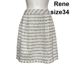 René フレアスカート 36 ホワイト系 - メルカリ