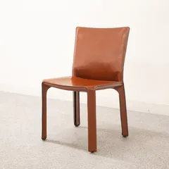 【Cランク】Cassina  / カッシーナ / 412 CAB / 412キャブ / レザーチェア / 本革 / ブラウン / マリオ・ベリーニ / 定価31万円のサムネイル