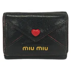 miumiu(ミュウミュウ) 3つ折り財布 マドラスラブ 黒 レザーのサムネイル