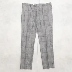 ETRO エトロ シルク100% パンツ スラックス チェック柄 グレンチェック シルク グレー イタリア製 メンズ 大きいサイズ 58 b02247のサムネイル