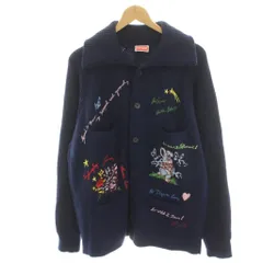 ケンゾー KENZO Cartoon エンベリッシュドカーディガン ニット 長袖 ウール 刺繍 M 紺 ネイビー FG55CA7673DG /HNのサムネイル
