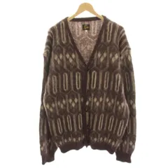 ニードルス ニードルズ Needles 25AW Mohair Cardigan Geometric シャギーニットカーディガン 総柄 長袖 モヘヤ ウール混 L 茶 ブラウン RW357 /HNのサムネイル