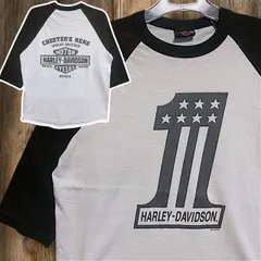 バイク Tシャツ 長袖 ロンT ハーレーダビッドソン モーター サイクル ラグラン 白 00s L相当サイズ 古着 ビンテージ used vintage  p10のサムネイル