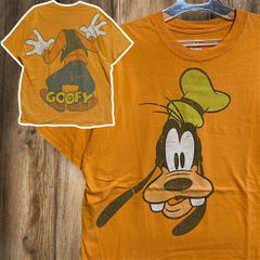 キャラクター Tシャツ ディズニー グーフィー 大きな顔 後ろ姿 白い手 GOOFY オレンジ 00s XLサイズ 古着 ビンテージ used vintage  p10/