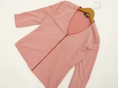 ソニアリキエル SONIA RYKIEL 洗える七分袖 カーディガン 38 レッド×ホワイト ミックス メール便可のサムネイル