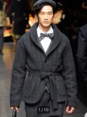 Dolce&Gabbana ドルチェ＆ガッバーナ ヴァージンウール ヘビー ハーフコート カーディガン 46のサムネイル