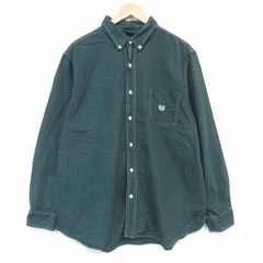XL/古着 チャップス 長袖 ブランド シャツ メンズ 90年代 90s ワンポイントロゴ コットン ボタンダウン グリーン チェック 26jul07のサムネイル