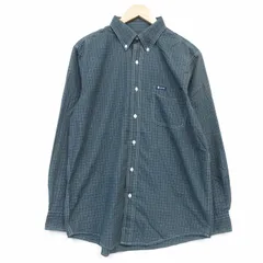 L/古着 チャップス 長袖 ブランド シャツ メンズ 90年代 90s クルーネック ボタンダウン グリーン チェック 26jul07のサムネイル