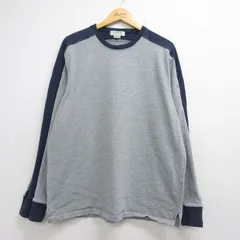 XL/古着 ジェイクルー 長袖 ビンテージ Tシャツ メンズ 00年代 00s 無地 ツートンカラー 大きいサイズ コットン クルーネック グレー 霜降り 26jul07のサムネイル