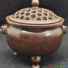 【Elegant】Three-legged Lion Ear Incense Burner, Copperware, Buddhist Altarware, Incense Tools, Craftwork, Fine Art, Ornament zw427