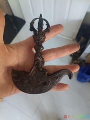【Elegant】Copperware, Legendary Nepalese Dragon Head Ritual Instrument, Vajra, Vajra Axe, Buddhist Altarware, Craftwork, Fine Art, Ornament zw427